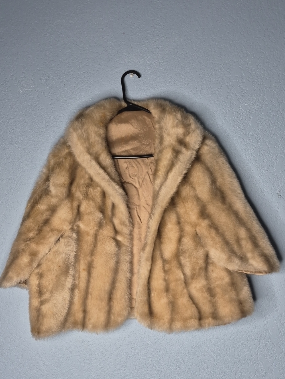 Women's Cream Faux Fur Teddy Jacket - Lux Soft Shawl Collar